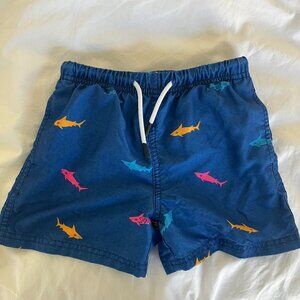 Boys Maamgic Swim Trunks Size 5/6 Shark Print 3" inseam